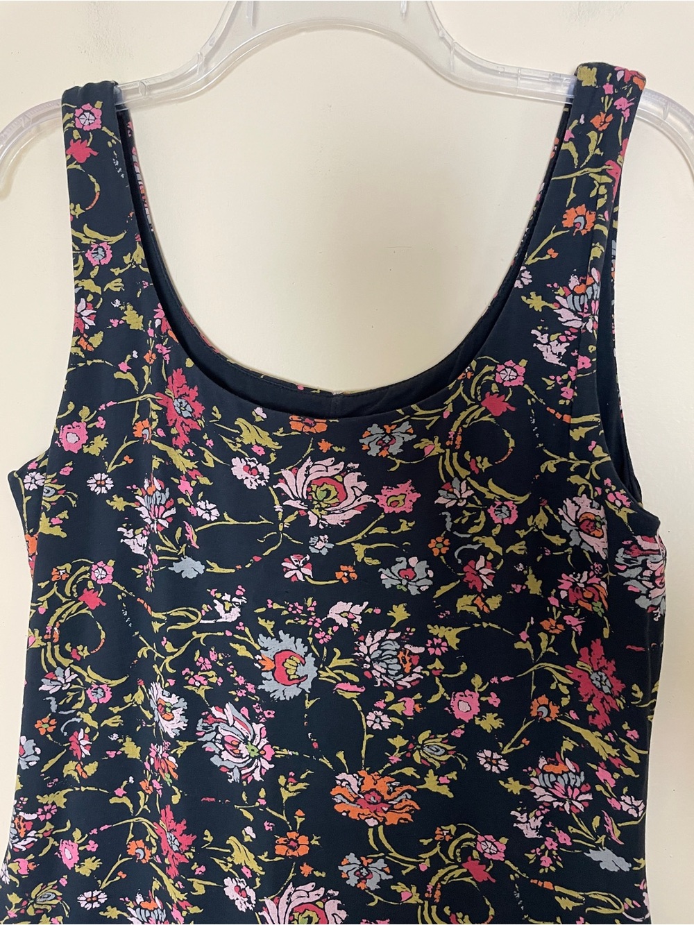 Peruvian Connection Turkish Dress Medium Sleeveless Stretch Cotton Dark Floral - Picture 4 of 7